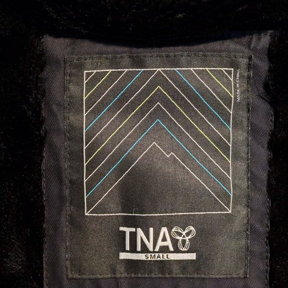 ARITZIA TNA Verbier Parka Women (S) Small Black Faux Fur Hood Winter Jacket Coat - Picture 10 of 10